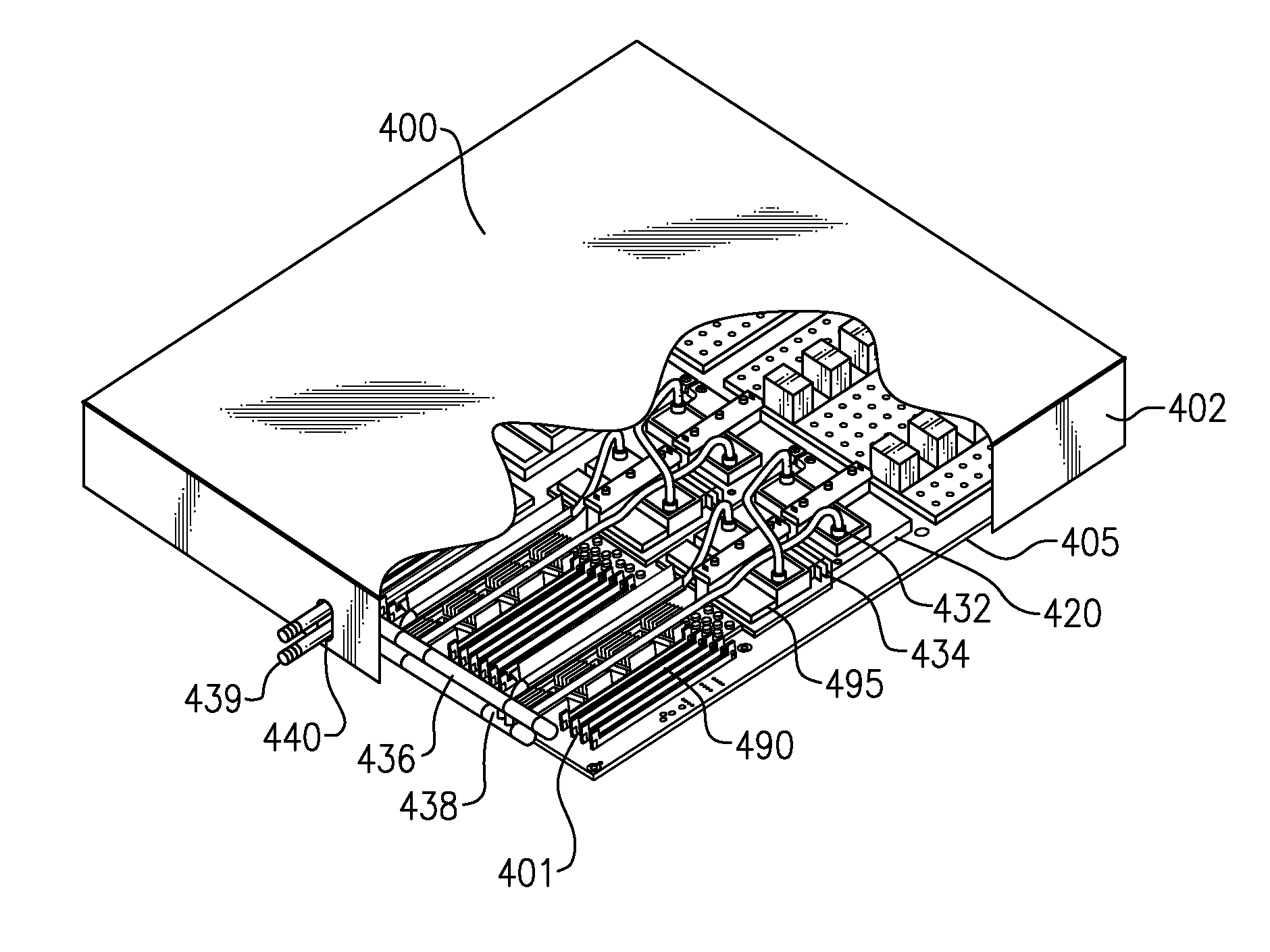 Hybrid immersion cooled server with integral spot and bath cooling