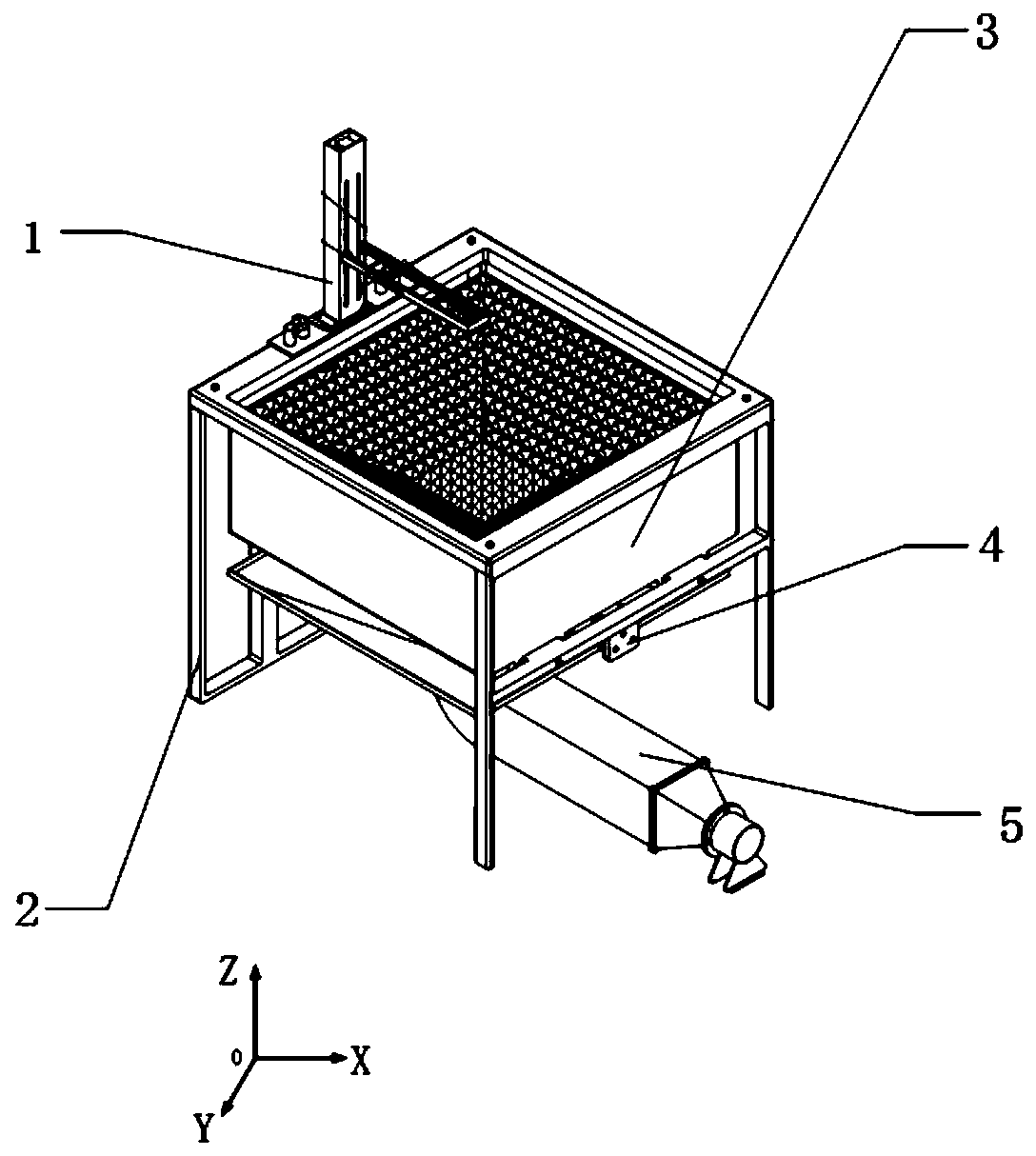 Normal-pressure spraying test table