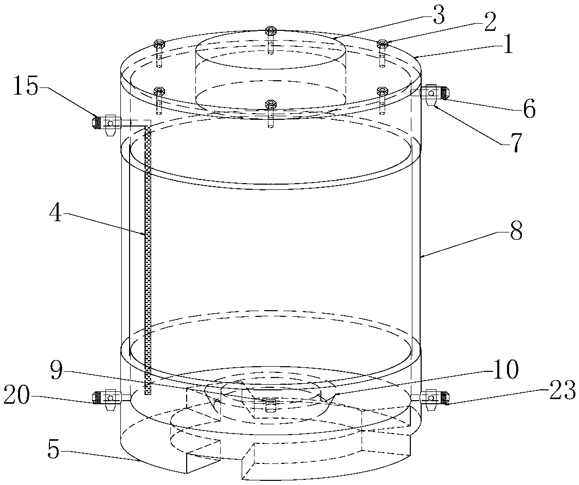 Hydraulic structure concrete hydraulic fracture test device, concrete manufacturing mold and test method