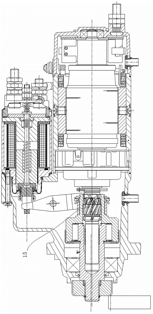 Flexibly-meshed second-order driving starter