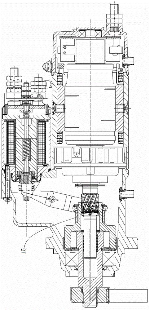 Flexibly-meshed second-order driving starter