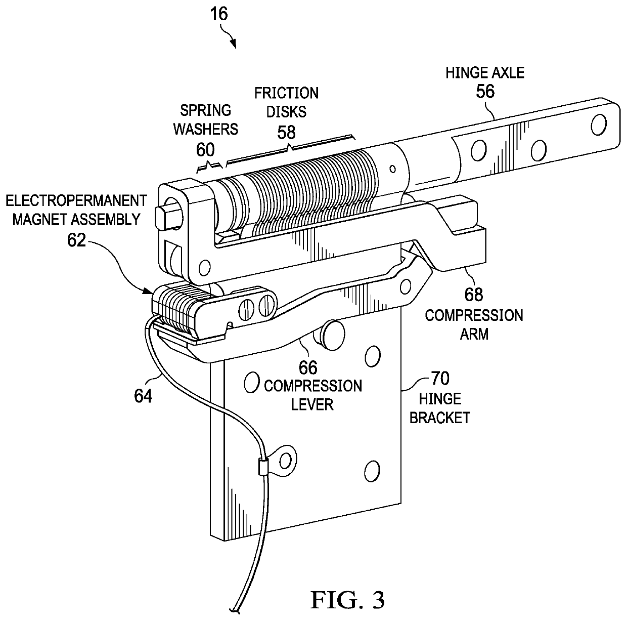 Electronically controlled variable hinge torque