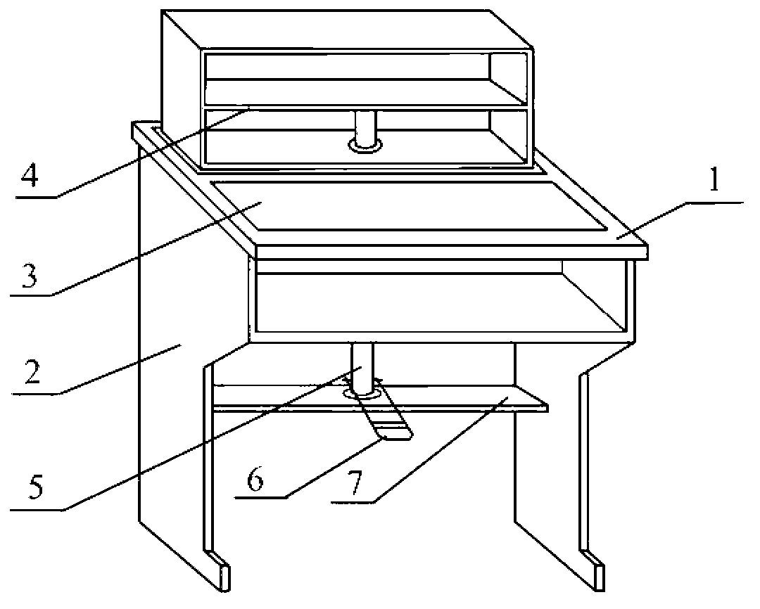 Desk with lifting bookshelf