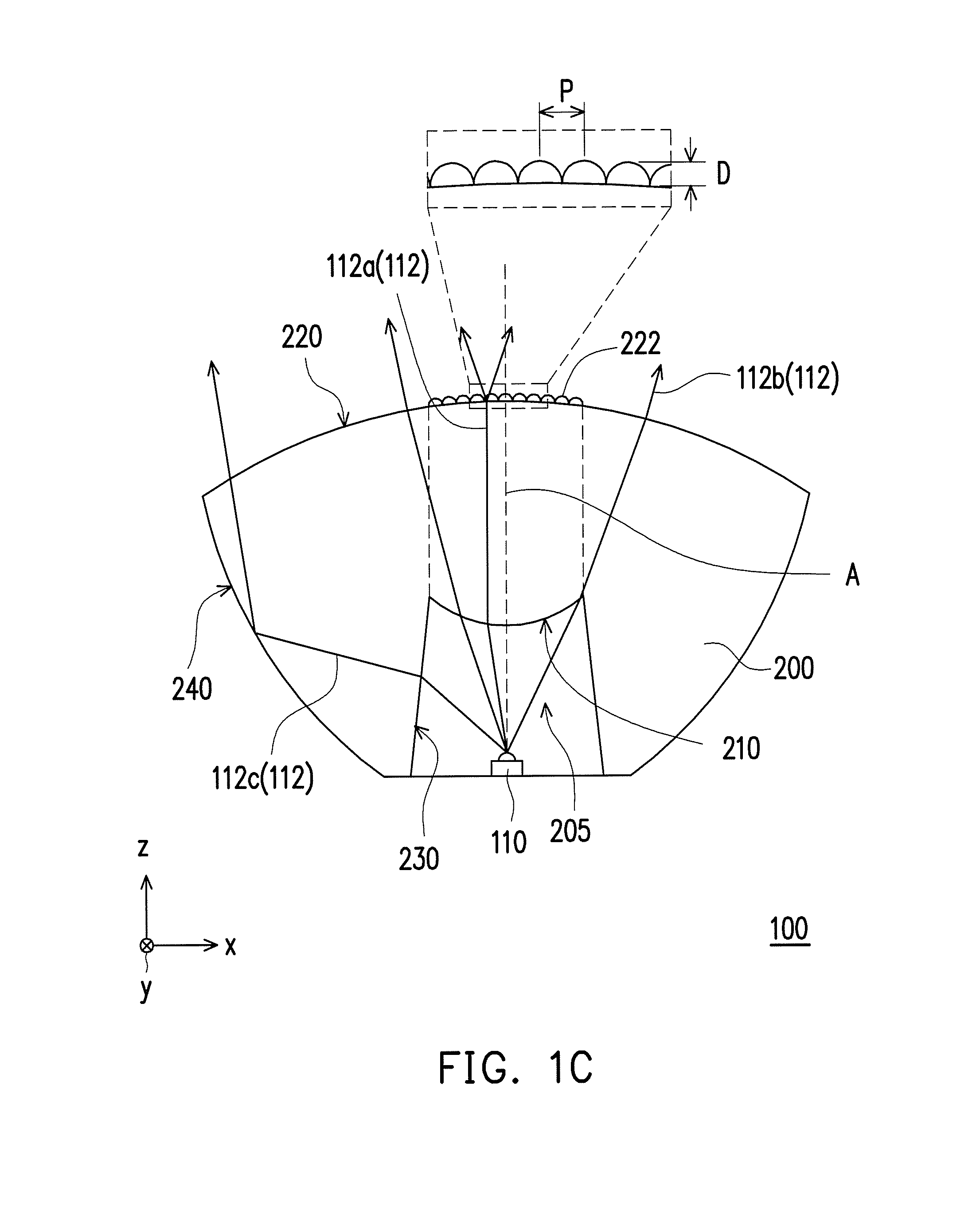 Vehicle lamp module and lens