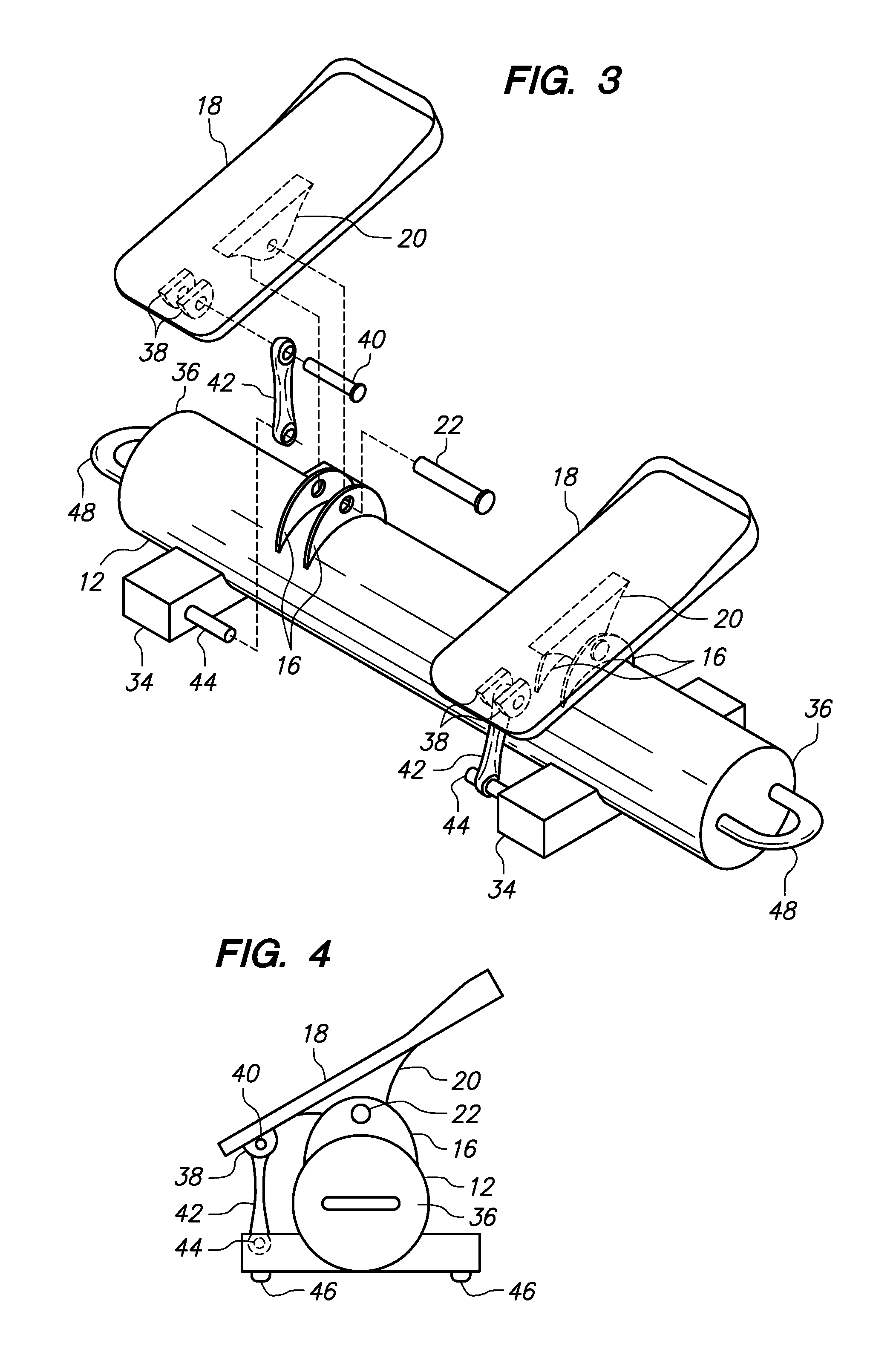 Exercise device with footboards having tubular support