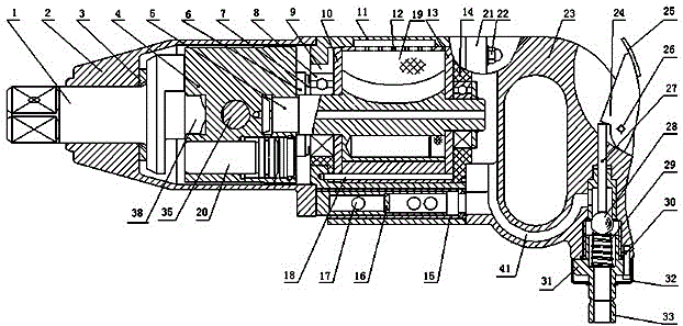 Improved energy-storage impact-type pneumatic wrench