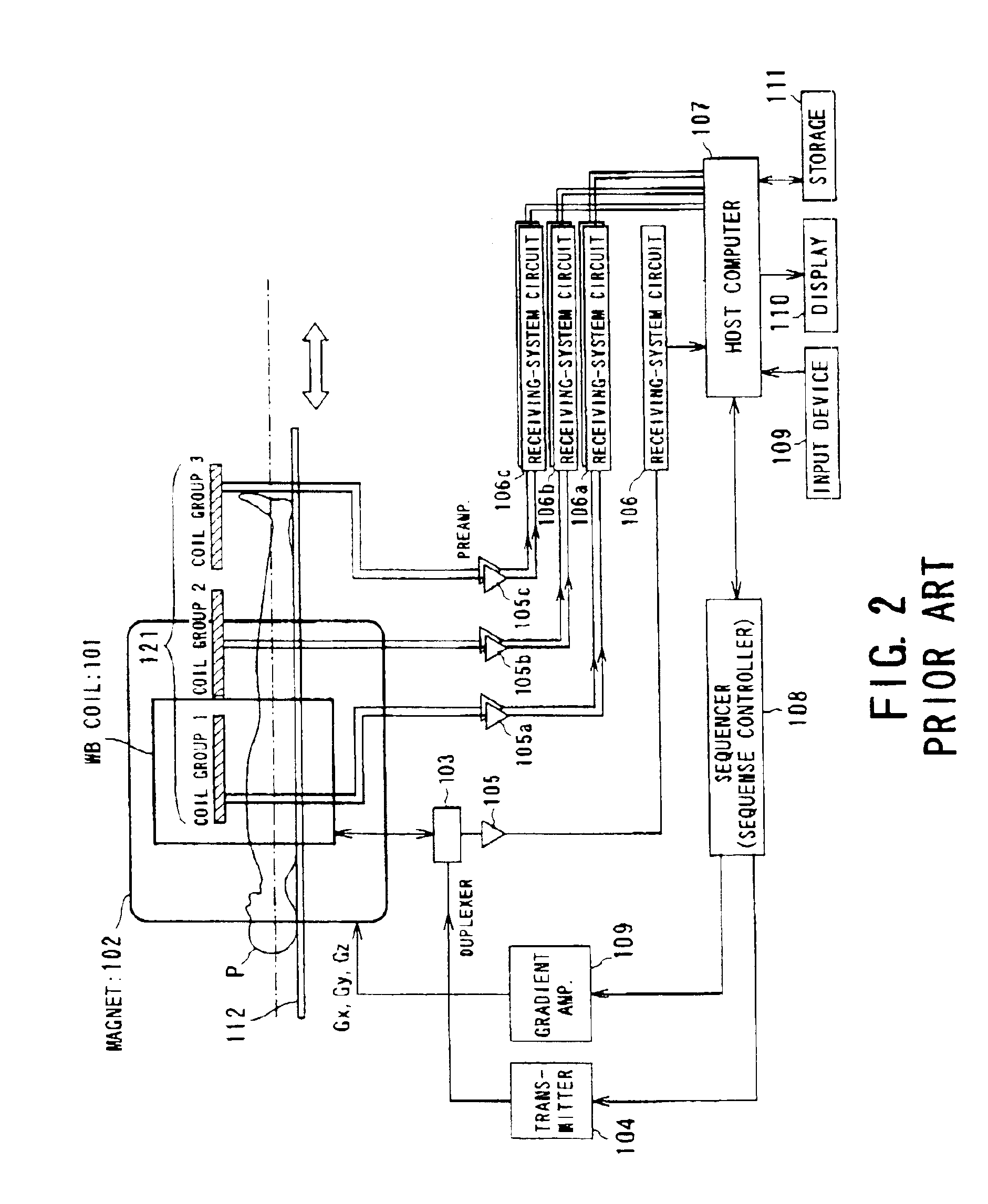 Magnetic resonance imaging involving movement of patient's couch