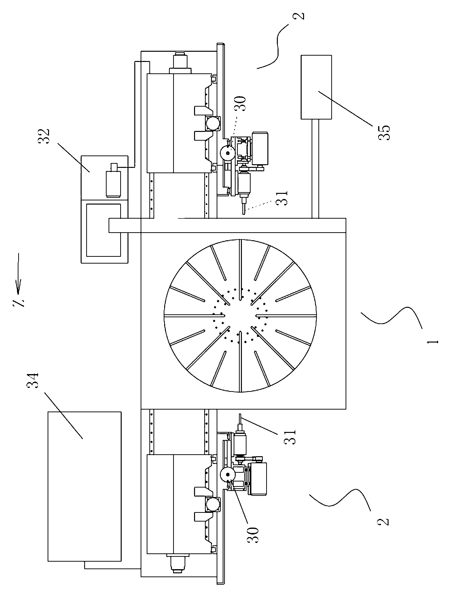 Numerical control drilling tool with multi-spindle and bi-directional processing function