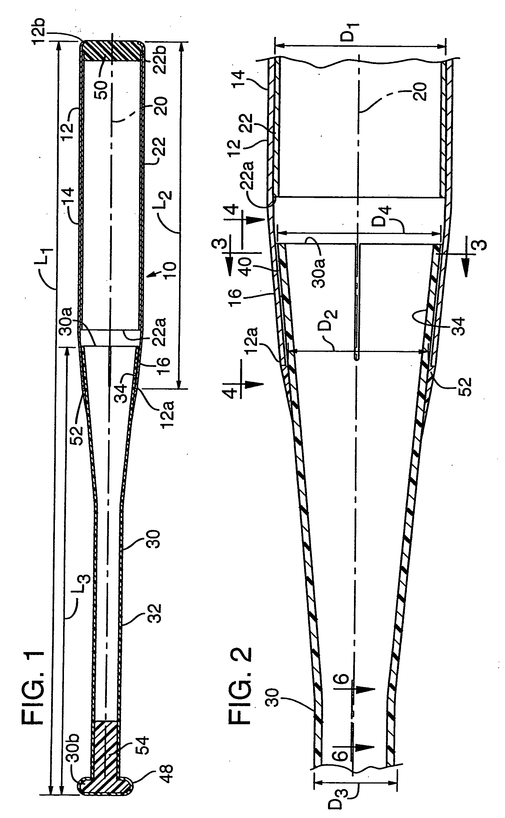 Bat handle with optimal damping