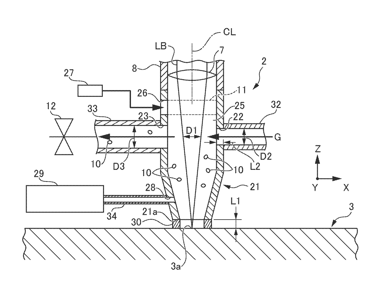 Nozzle for laser processing head