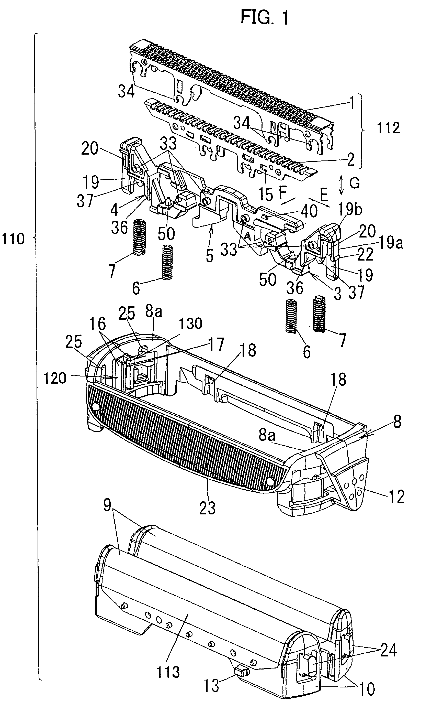 Reciprocation type electric shaver