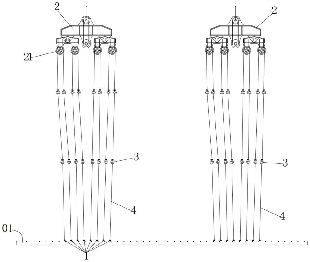 Hoisting method of huge thin deck block