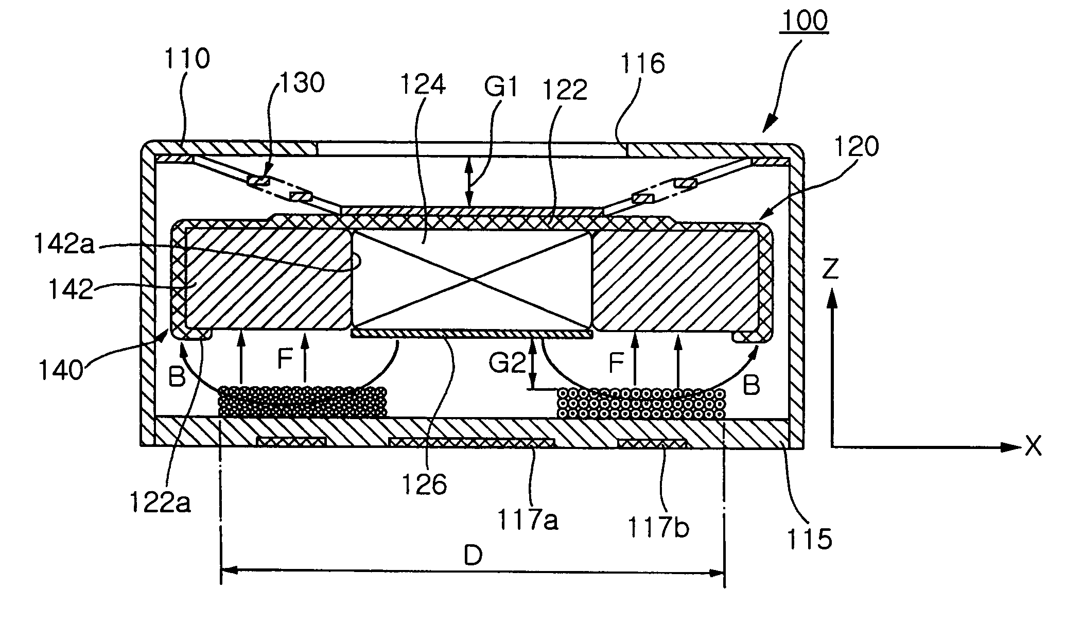 Internal weight type vertical vibrator