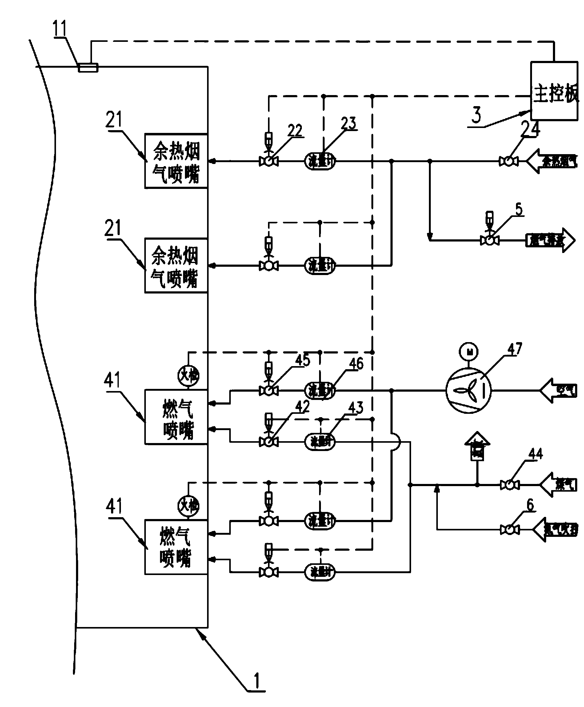 System for performing hydrochloric acid waste fluid spray roasting through industrial waste heat and control method