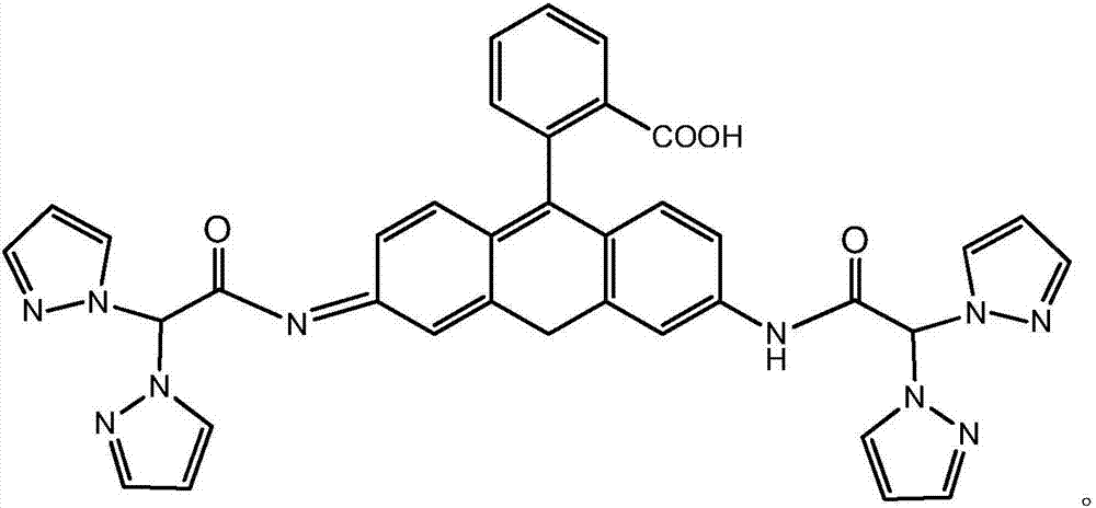 Preparation method of rhodamine bispyrazole acetate organic laser material