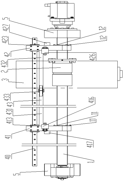 Movable support mechanism for ultra-long screw