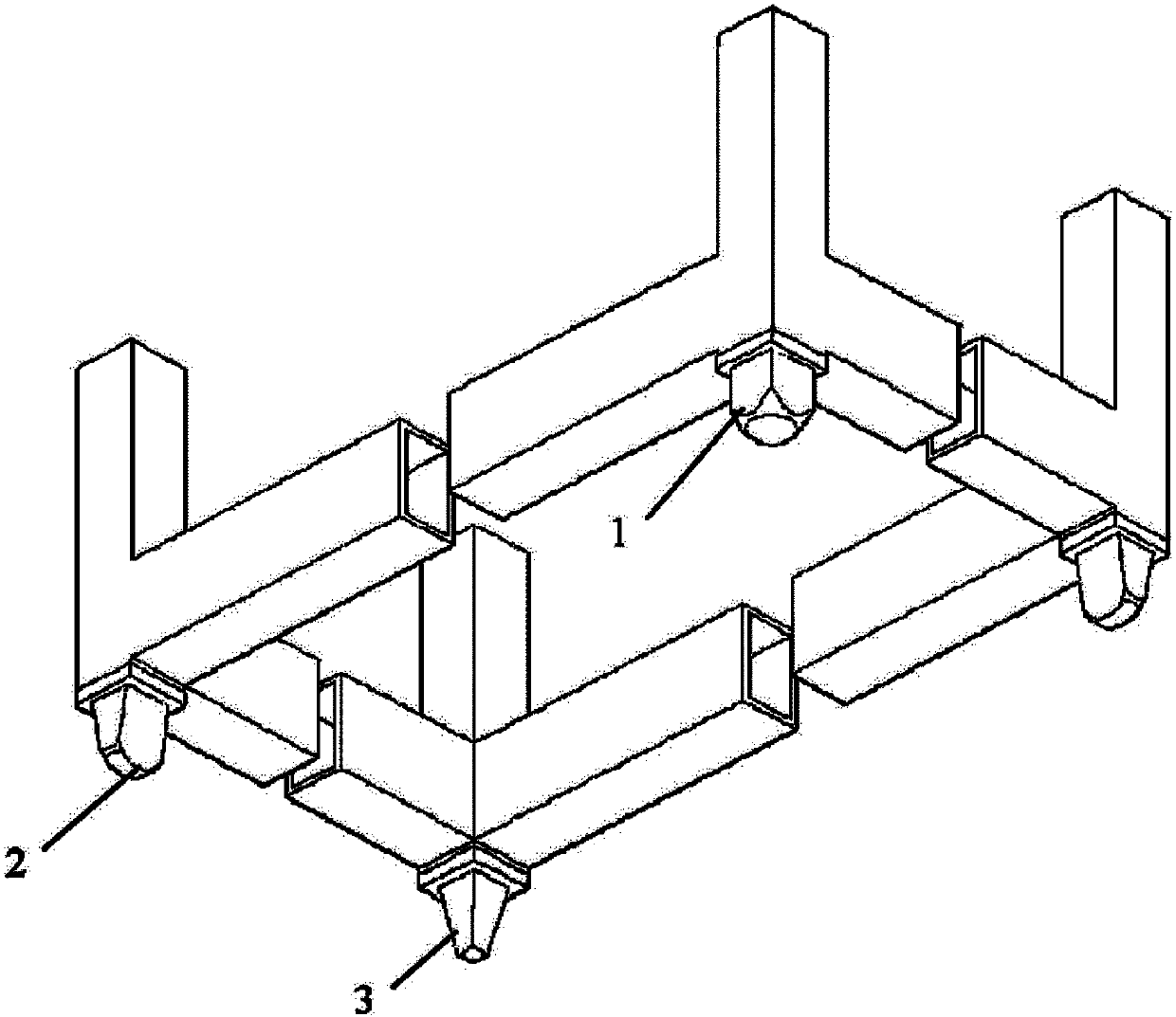 Positioning connecting device and building module device