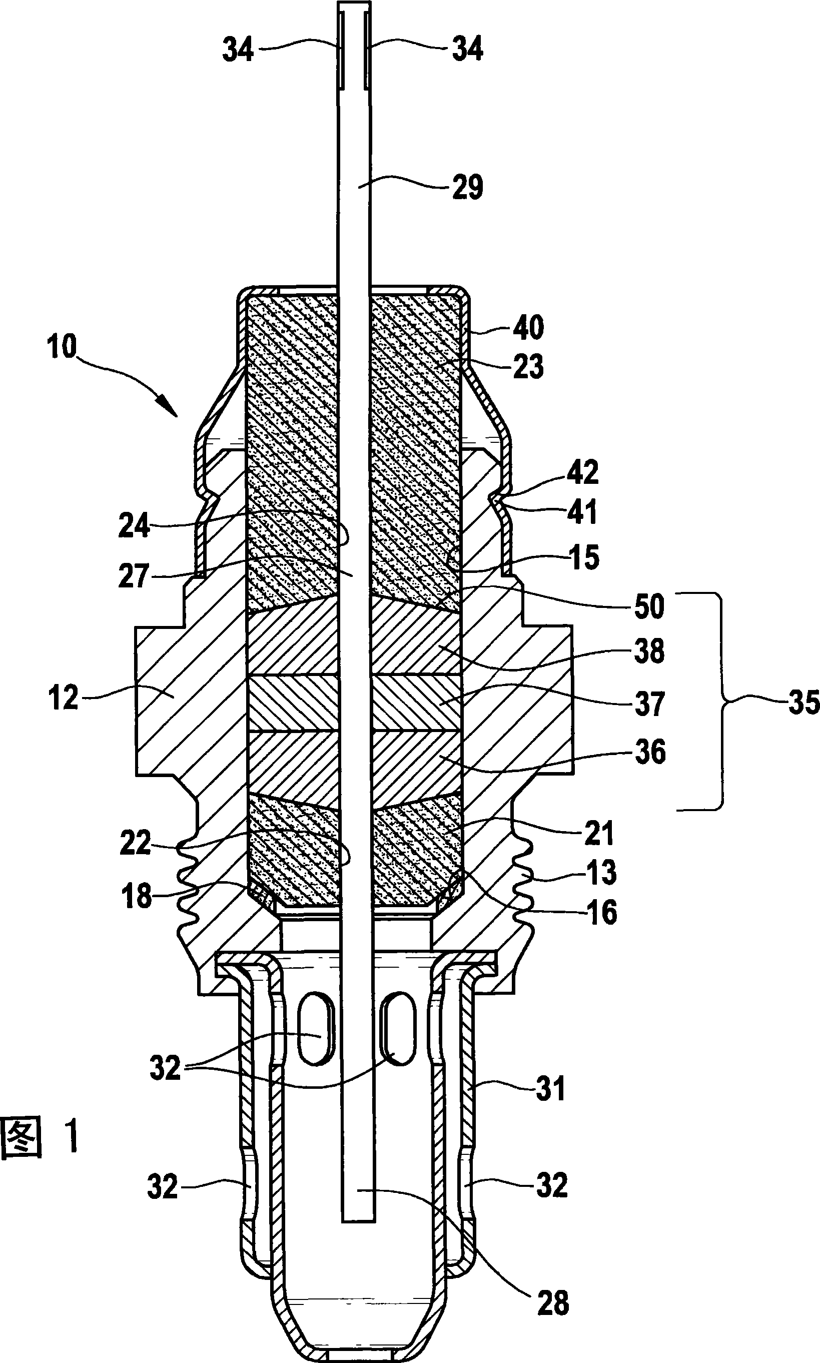 Gas sensor and method for the production thereof and uses