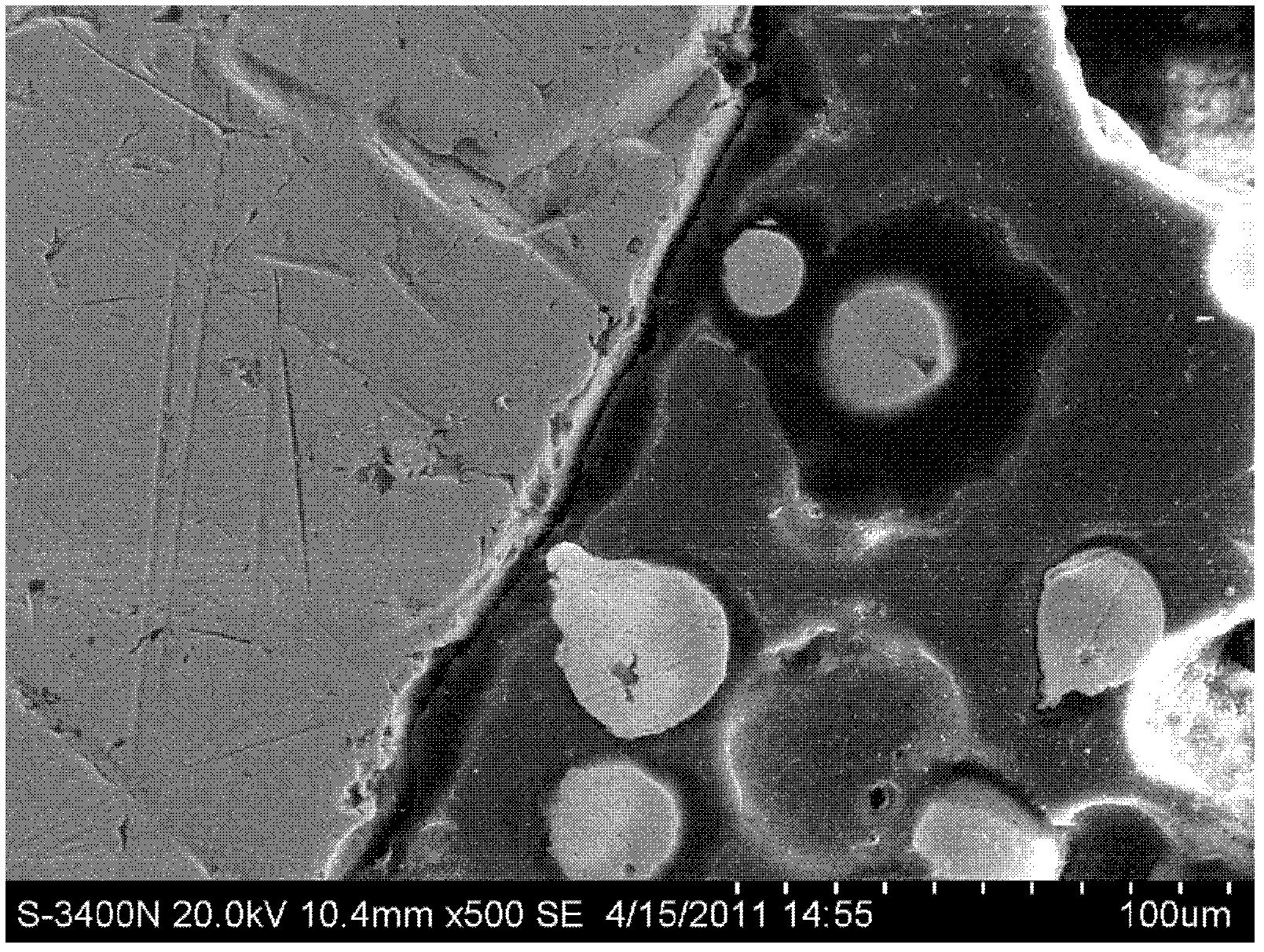 Conducting resin for scanning electronic microscope and preparation method thereof