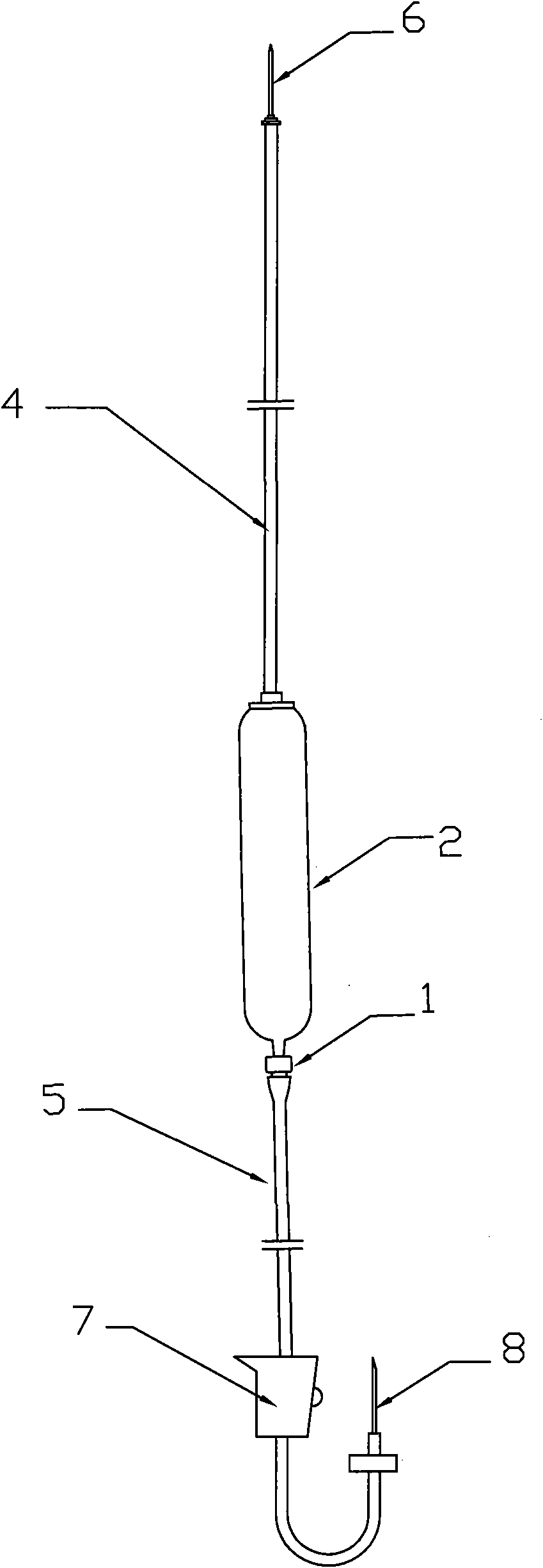 Automatic vent type transfusion set