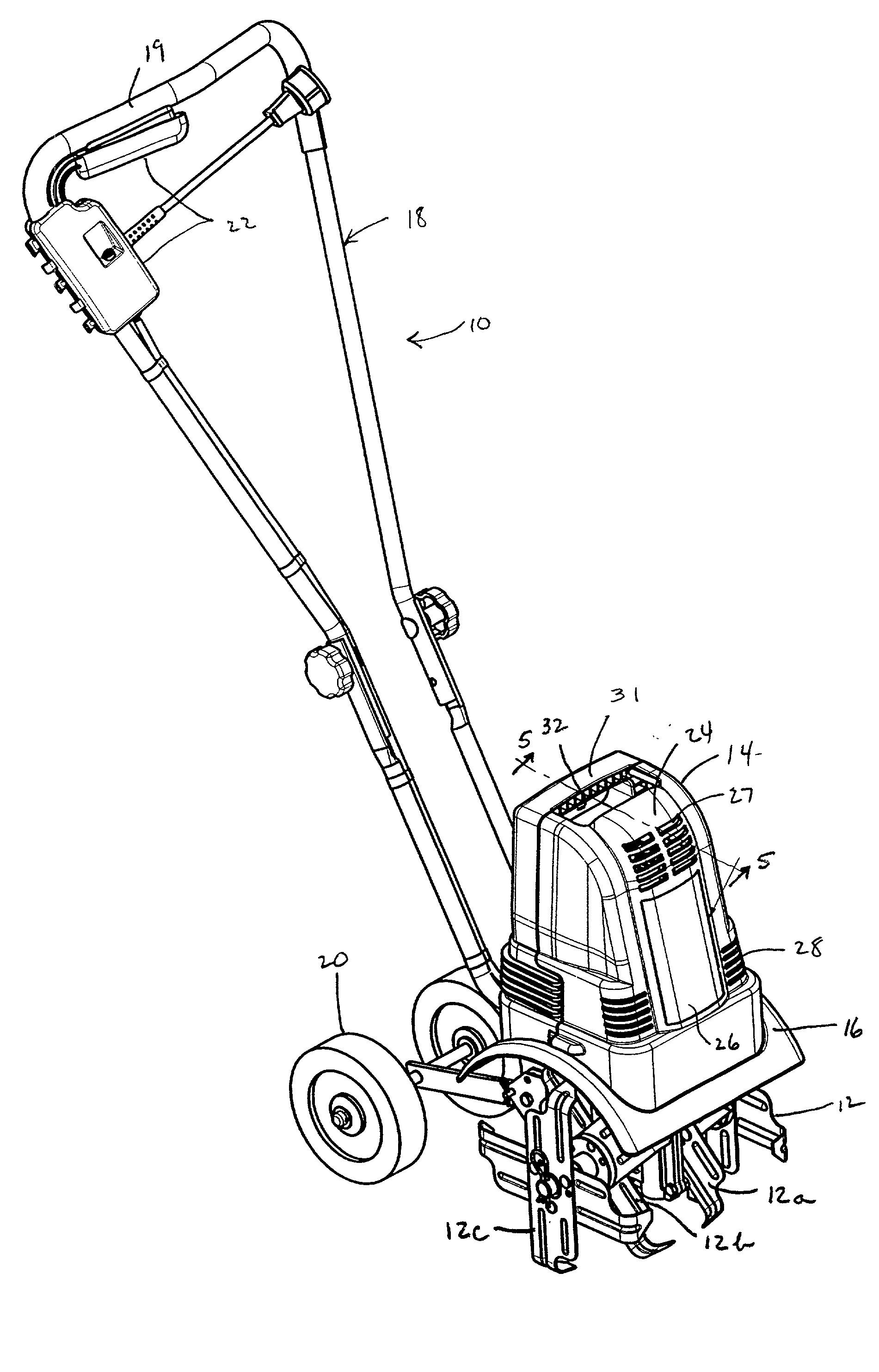 Electric garden tiller