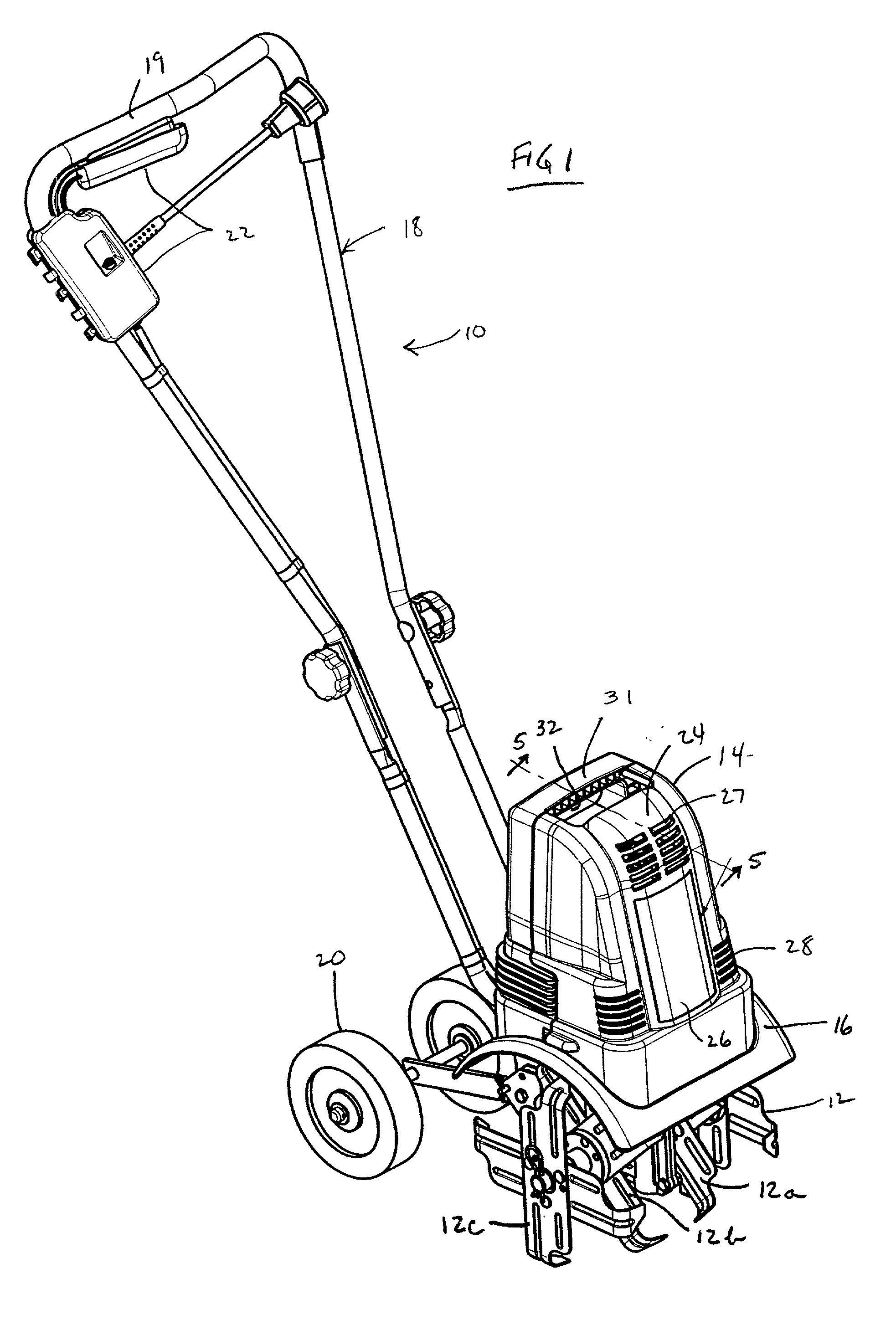 Electric garden tiller