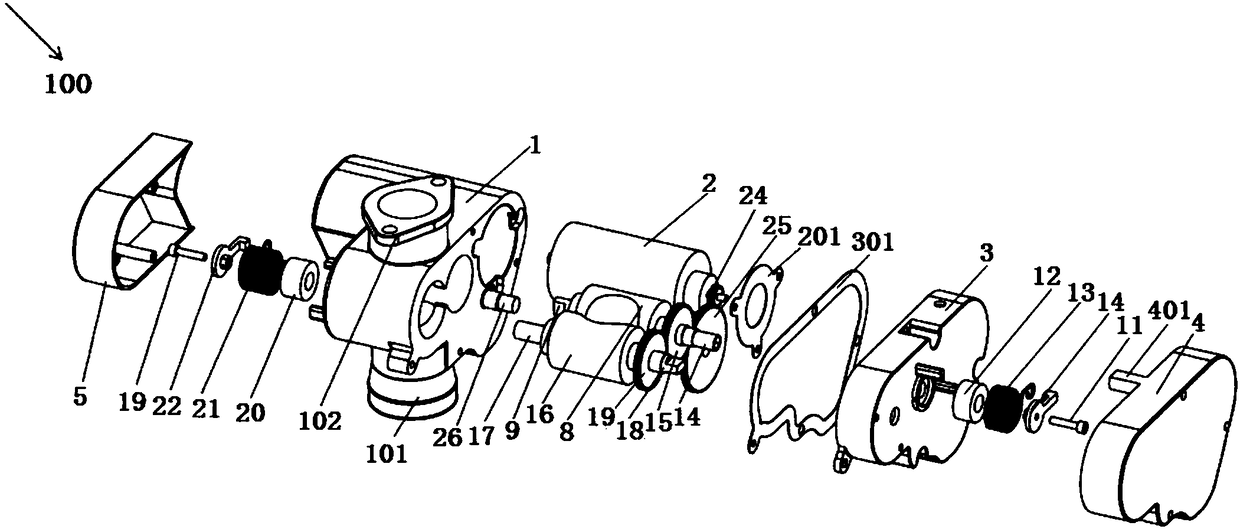 Double-roller valve body adjusting type electronic throttle valve