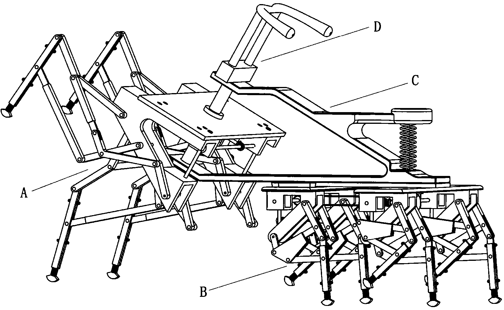 Manpower-operated leg type walking vehicle