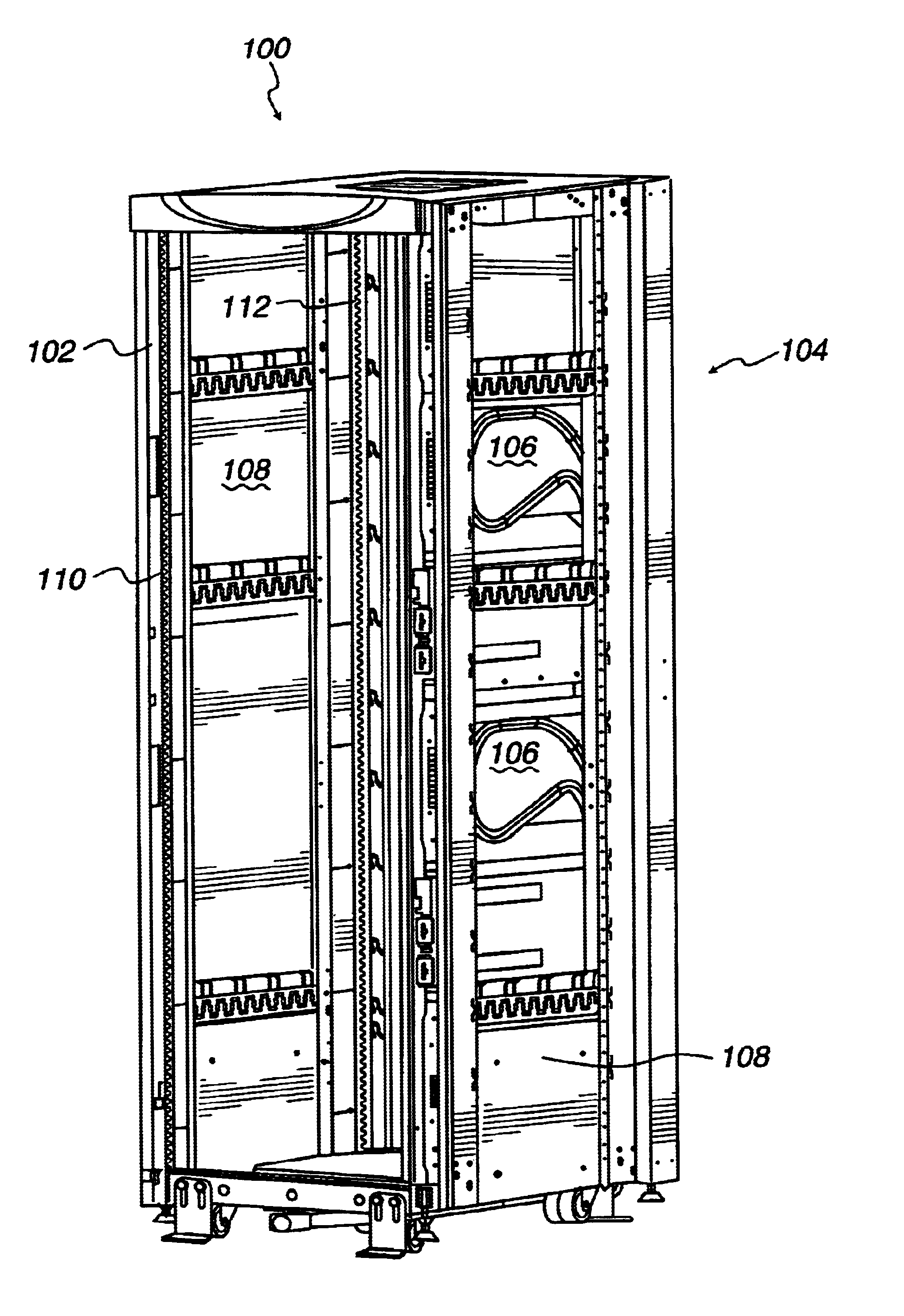 Integrated component rack and AC power distribution