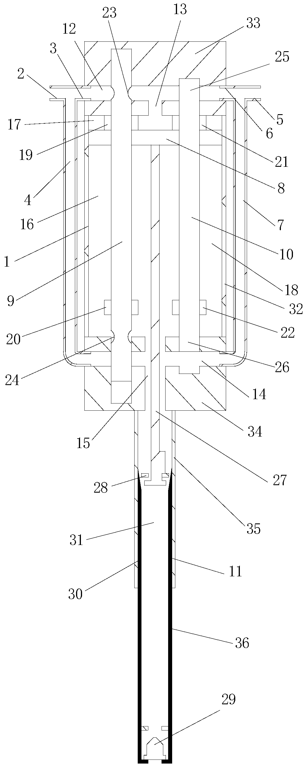 Double-rod hydraulic drive fertilization device