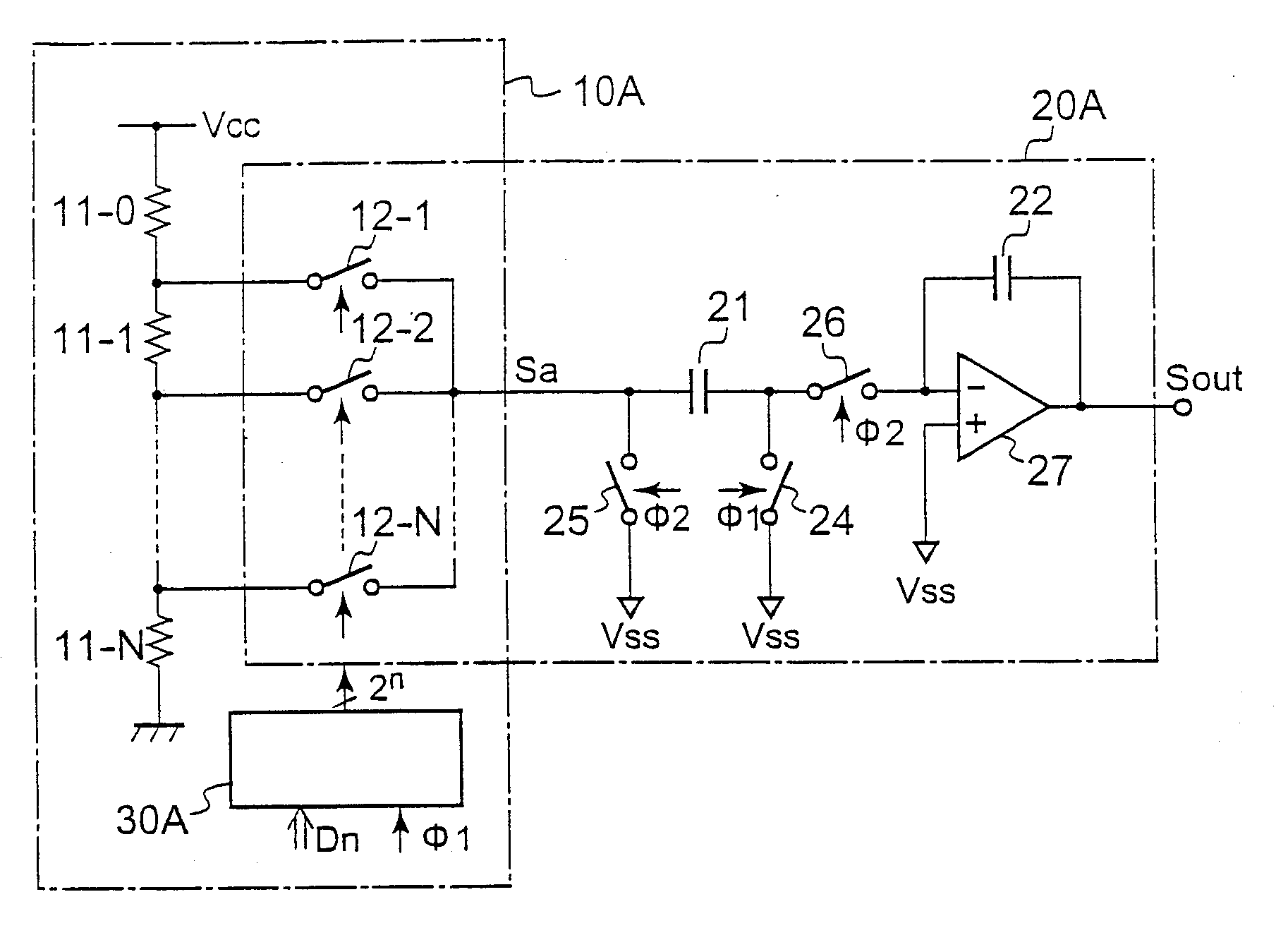 Electronic Circuit and Semiconductor Device Having Dac and Scf