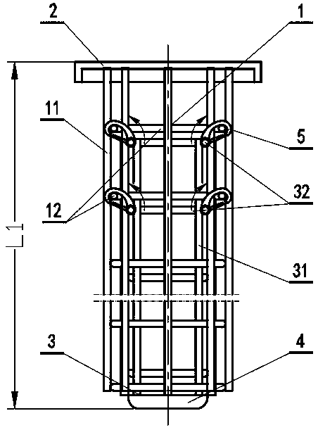 Telescopic adjustable bag cage of bag type dust collector