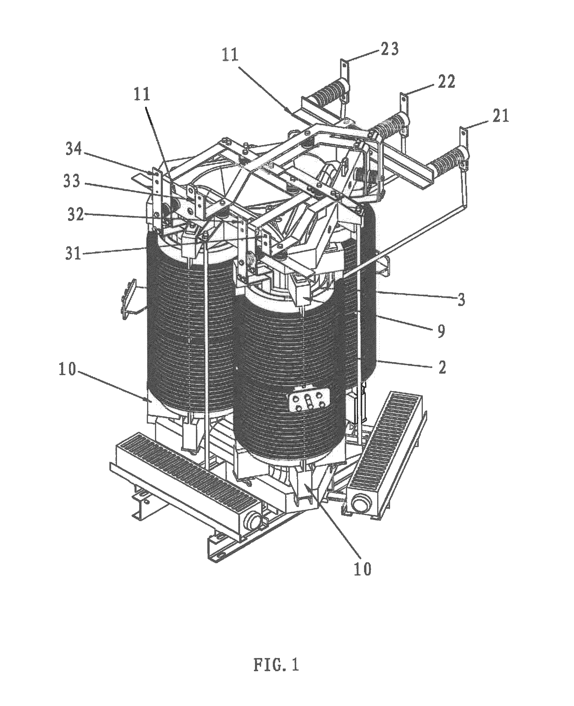 Non-encapsulated-winding stereo wound-core dry-type amorphous alloy transformer