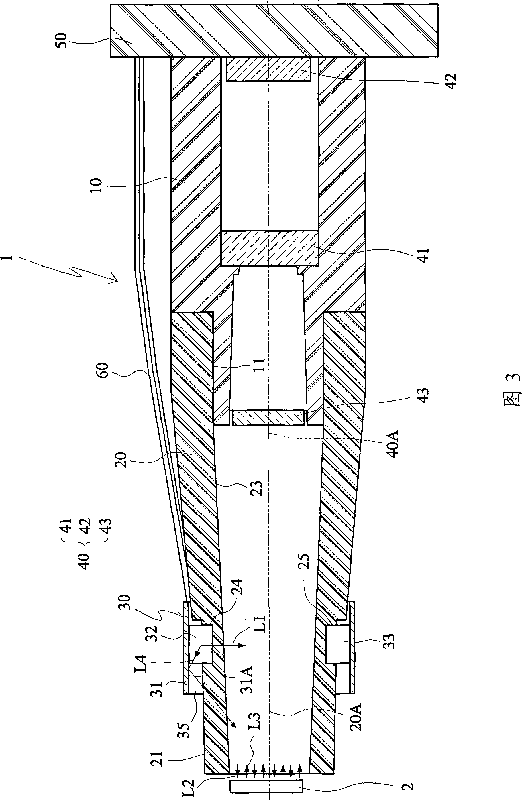 Optical reading head