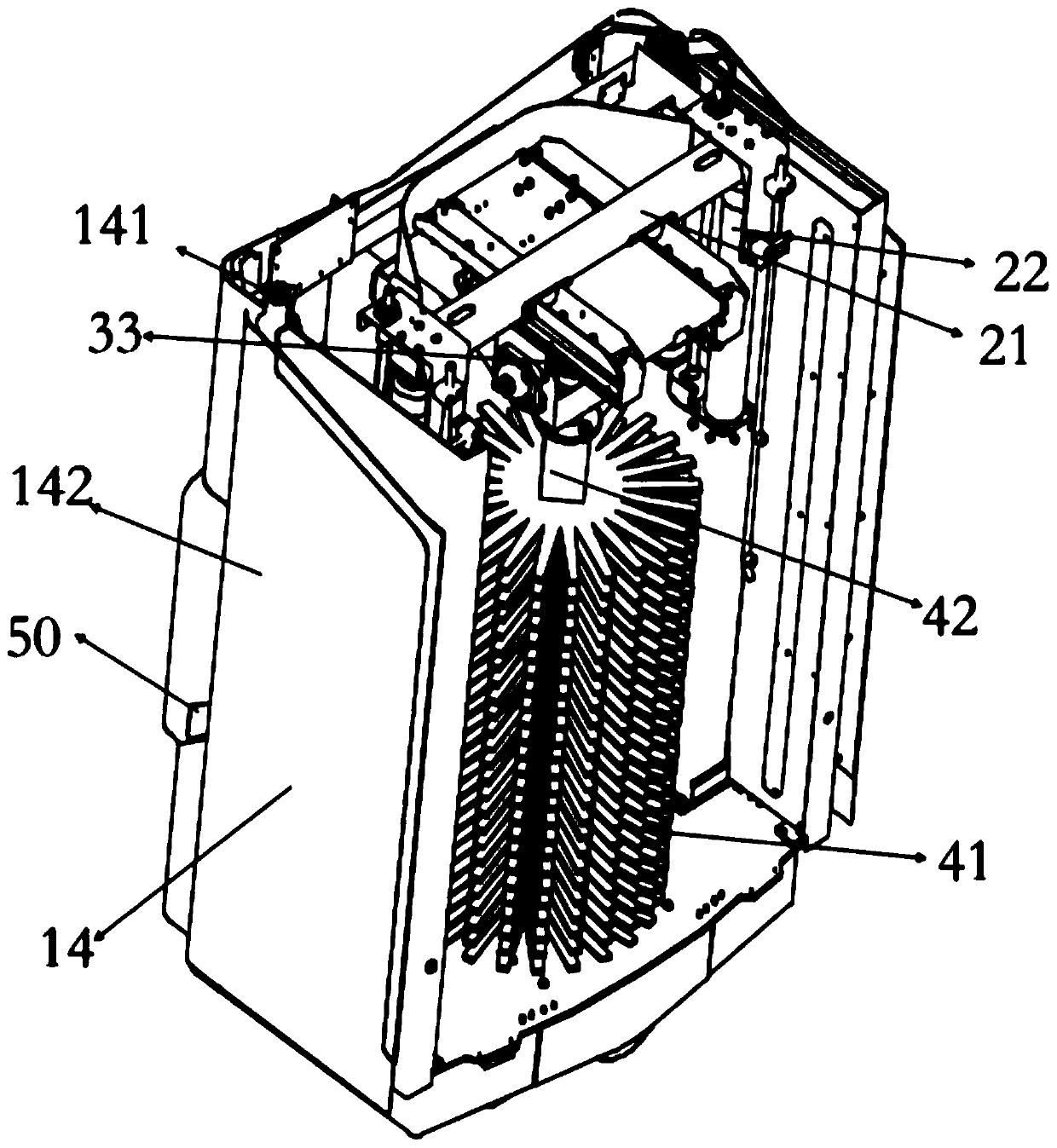 Walking type unmanned vehicle washing equipment