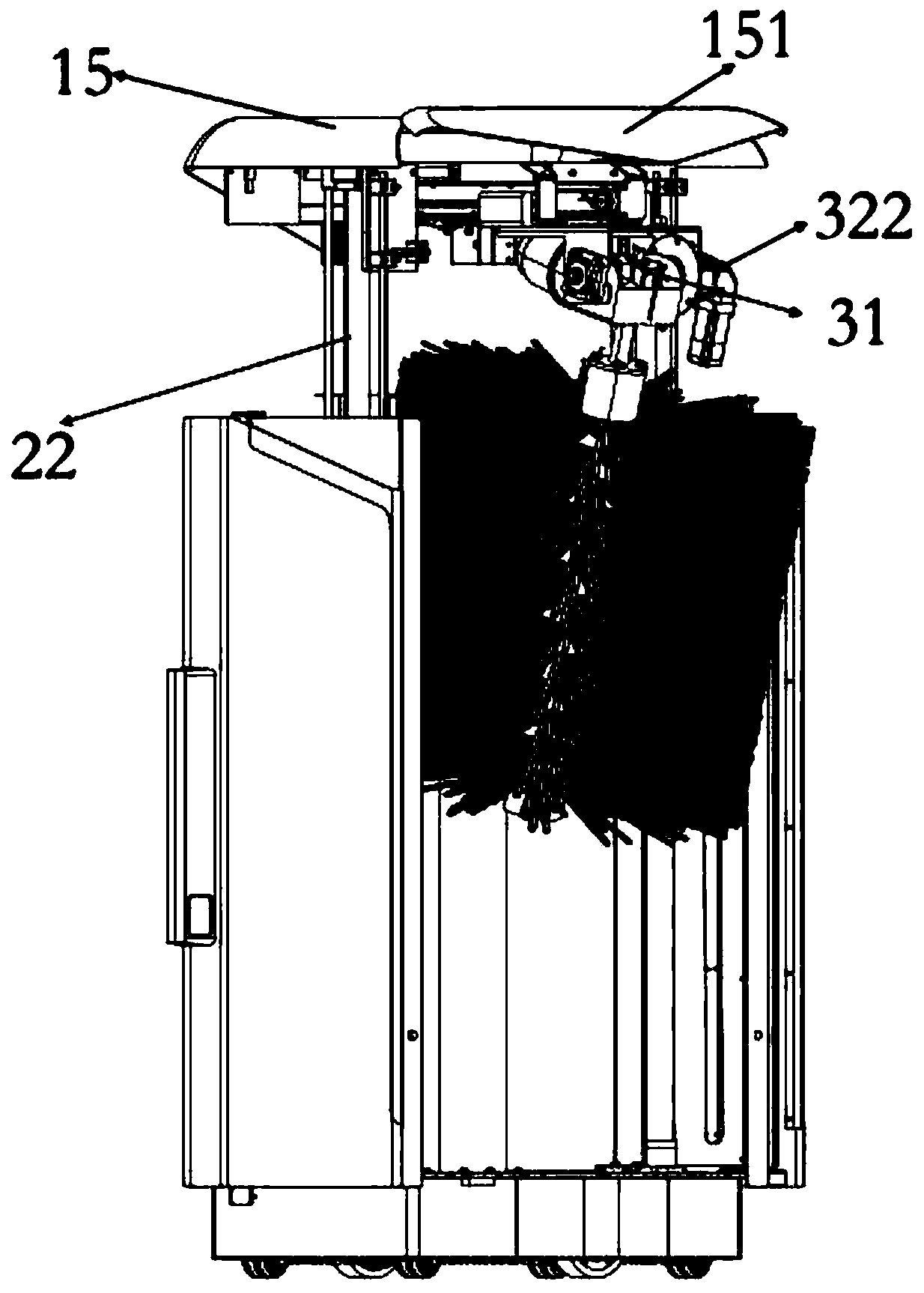 Walking type unmanned vehicle washing equipment