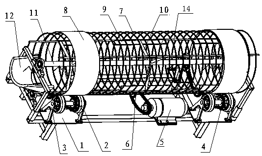 Spiral cleaning machine for small potatoes