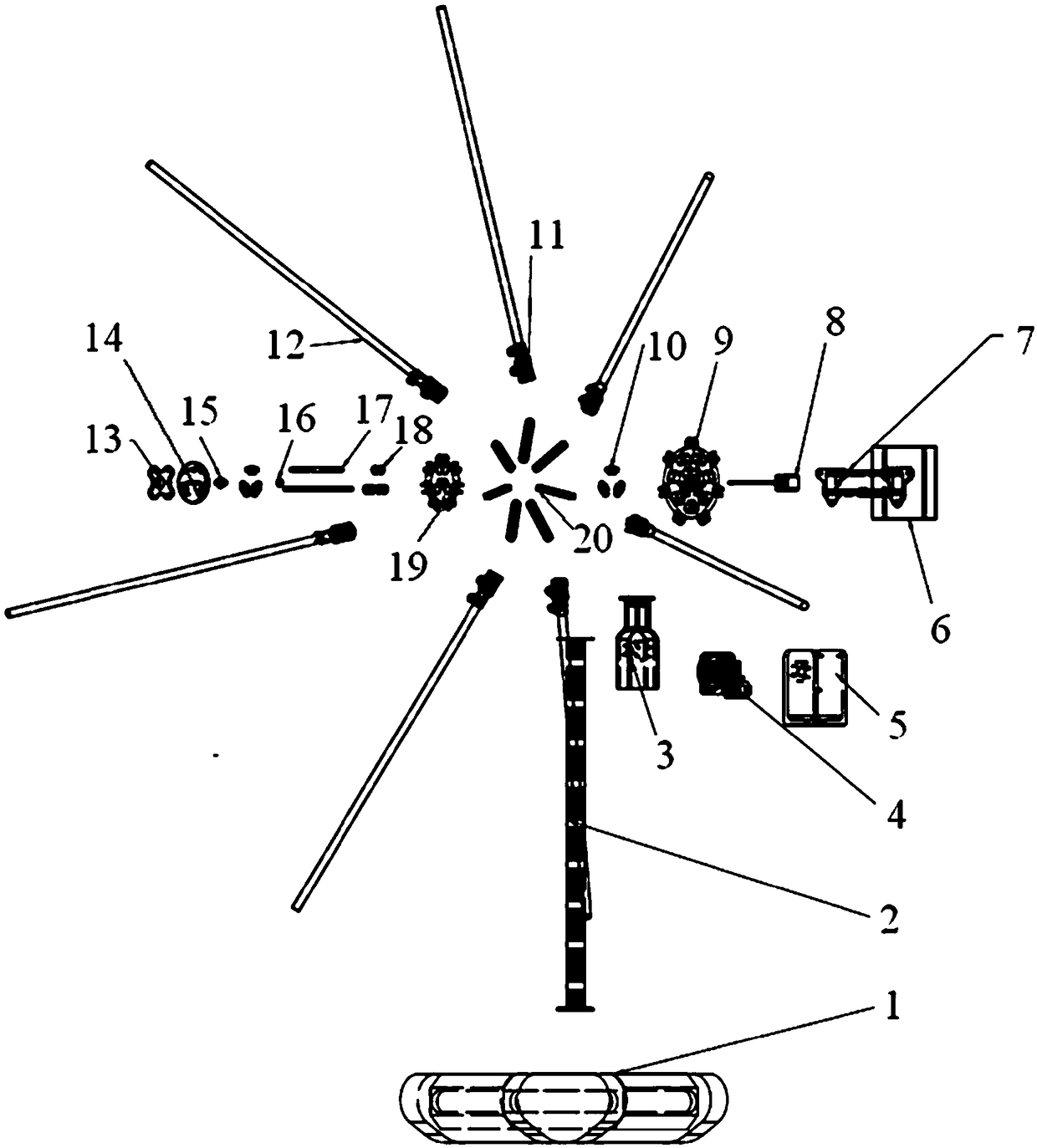 Contractible array device for testing substation noise cloud picture and the operating method