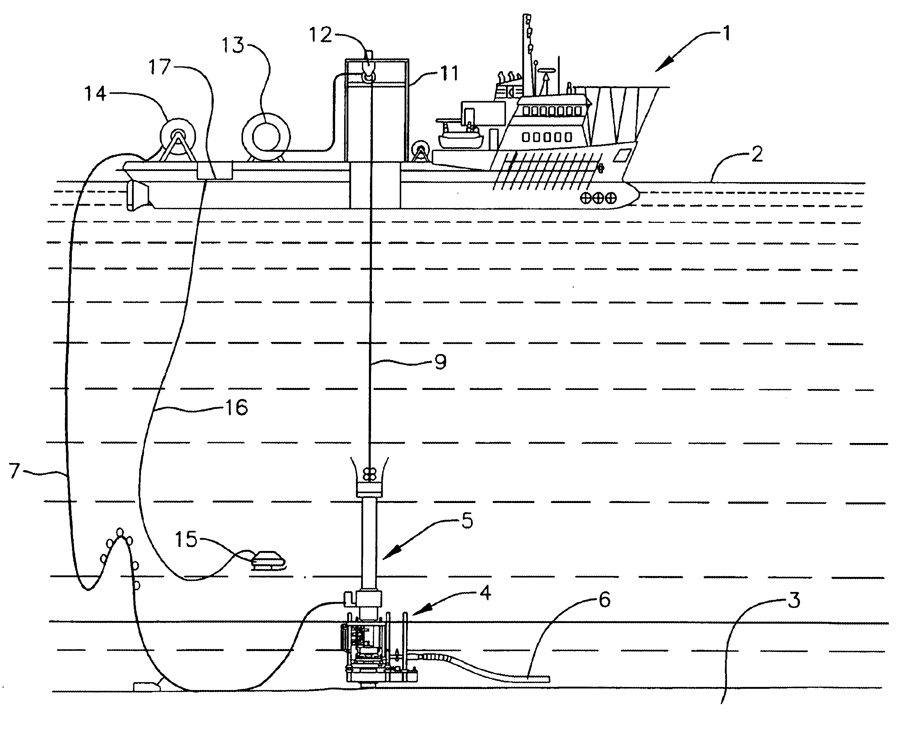 Intervention device for a subsea well, and method and cable for use with the device