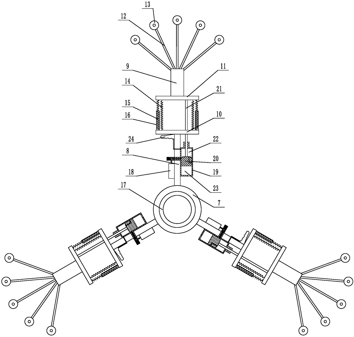 Fishing method using mesopelagic trawl easily crossing obstacle