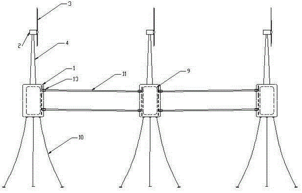 Combined airbag combined wind and wave floating power generation platform