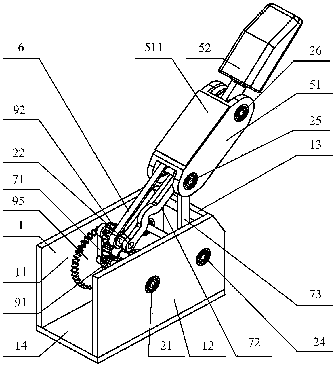 Connecting rod planetary linear coupling adaptive robot finger device