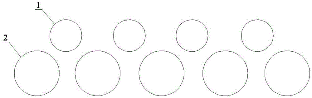 Roll system structure of straightening rolls with different roll diameters of aluminum-steel composite board and roll diameter determining method for roll system structure