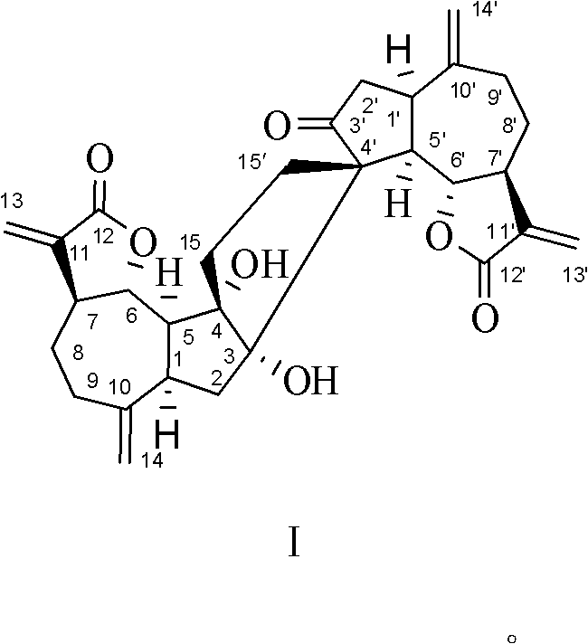 Application of ainsliaidimer A in preparing nucleolus transcription factor inhibitor medicament