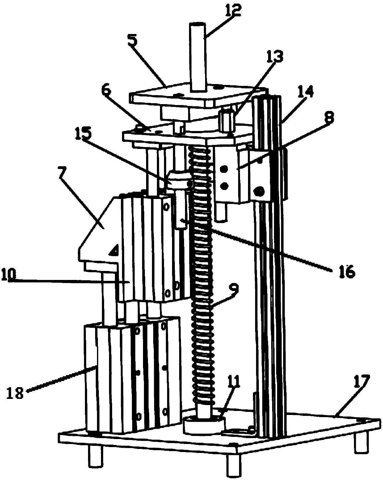 Electric tail door strut spring high-/low-temperature durability device