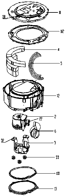 Draught fan device and breathing machine with same