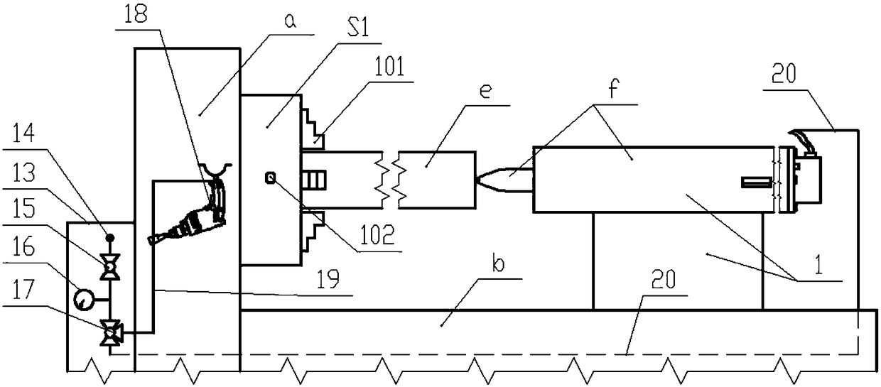 Pneumatic clamping type ordinary lathe