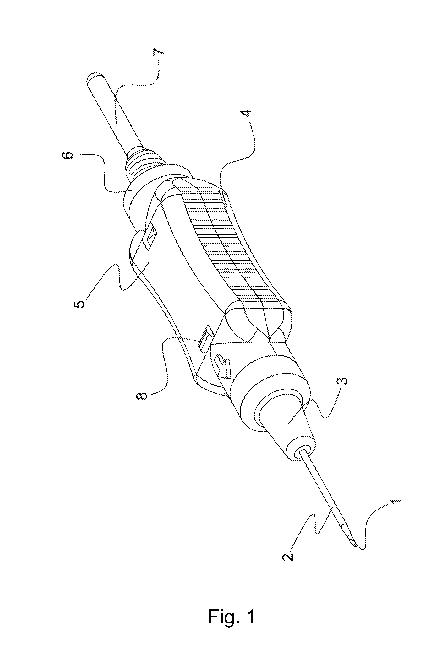 Extraction device for collecting blood samples, including a catheter and a safety system