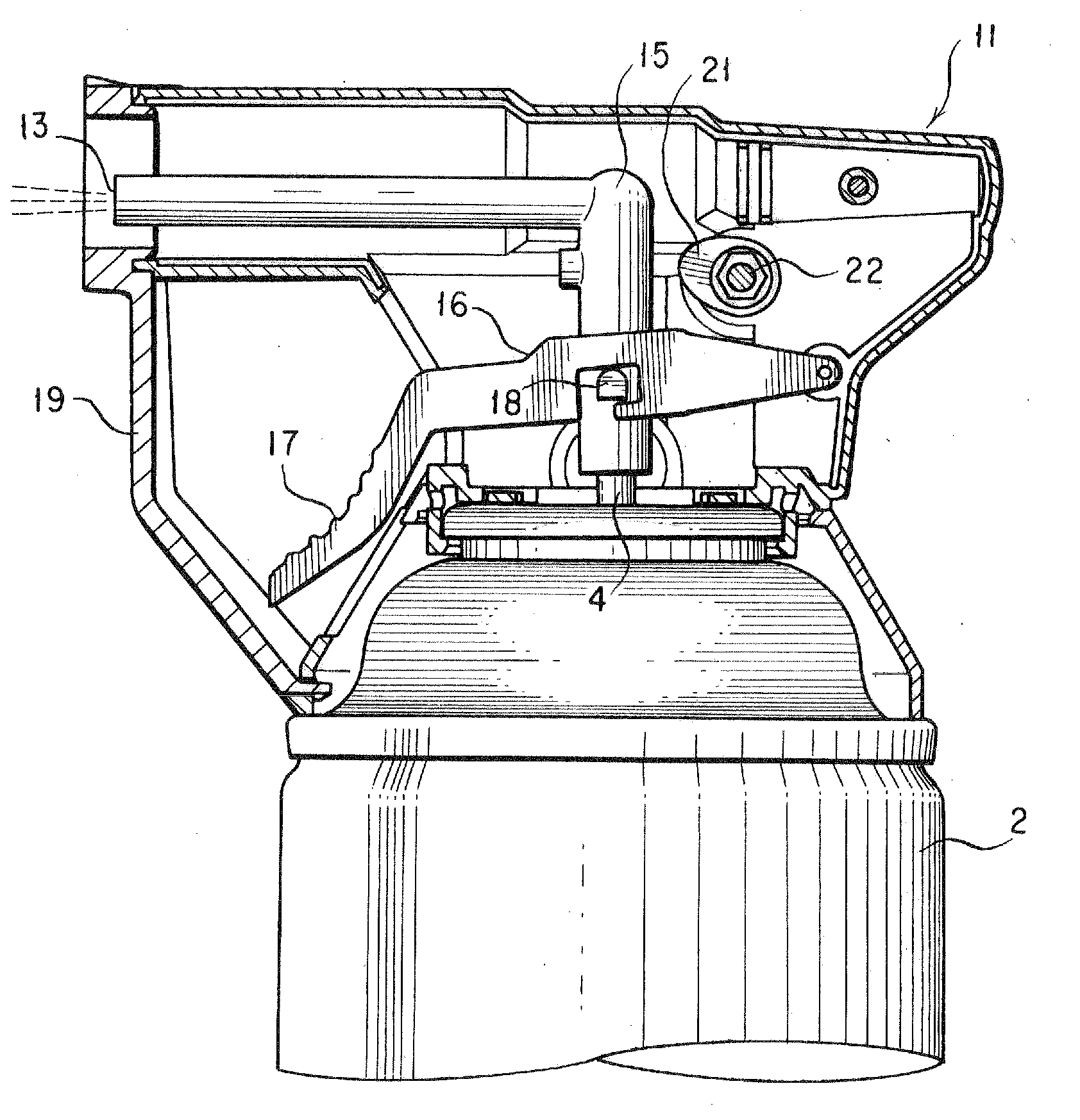 Trigger type head cap for an aerosol sprayer