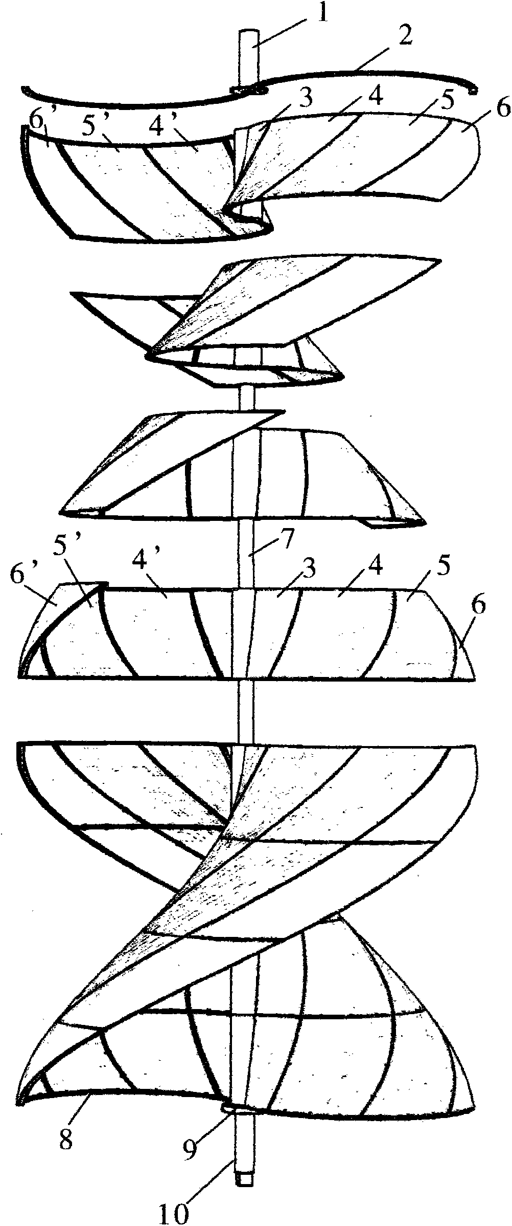 Combined screw impeller wind power generation system